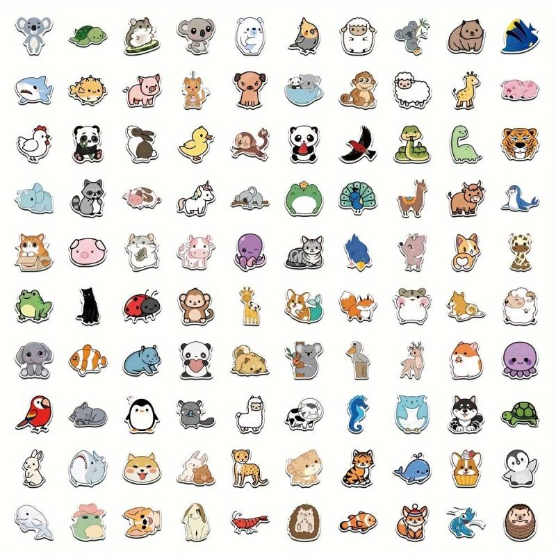 100pcs Cartoon Animal Graffiti Stickers For Luggage Notebook Skateboard