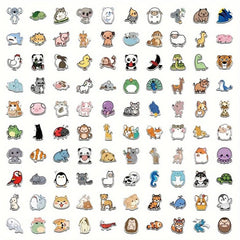 100pcs Cartoon Animal Graffiti Stickers For Luggage Notebook Skateboard