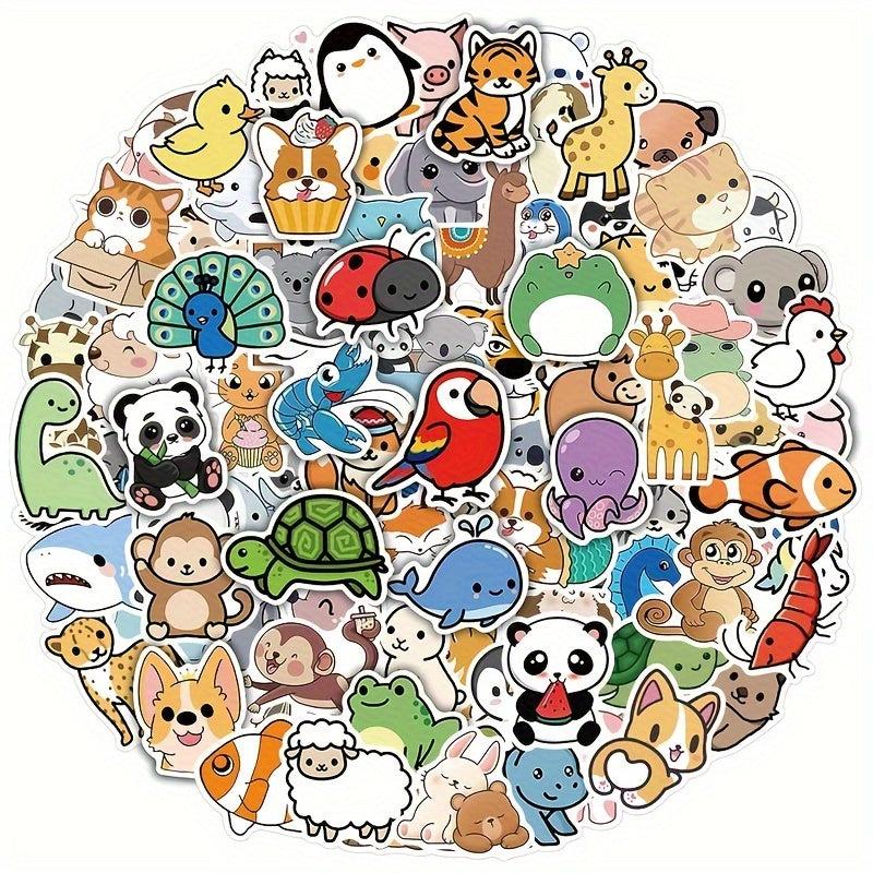 100pcs Cartoon Animal Graffiti Stickers For Luggage Notebook Skateboard