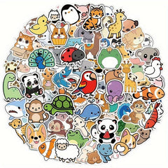 100pcs Cartoon Animal Graffiti Stickers For Luggage Notebook Skateboard
