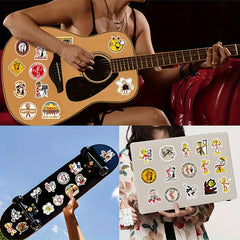50pcs Waterproof Decorative Stickers for Suitcases Skateboards Laptops Cups