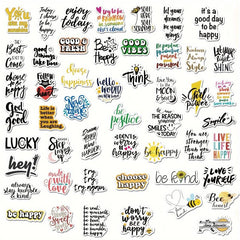 50pcs Waterproof Decorative Stickers for Suitcases Skateboards Laptops Cups