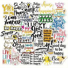 50pcs Waterproof Decorative Stickers for Suitcases Skateboards Laptops Cups