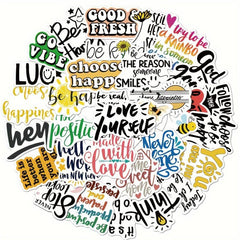 50pcs Waterproof Decorative Stickers for Suitcases Skateboards Laptops Cups