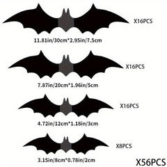 3D Bat Halloween Wall Decoration Terrifying Props 7 Sizes