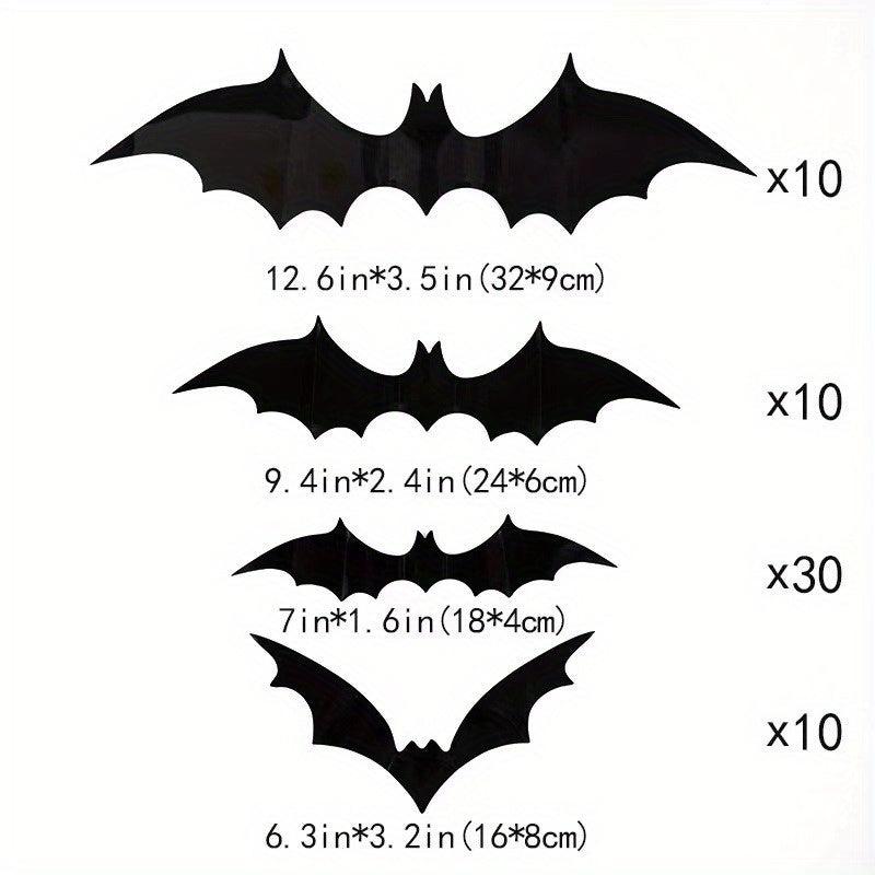 3D Bat Halloween Wall Decoration Terrifying Props 7 Sizes