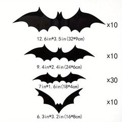 3D Bat Halloween Wall Decoration Terrifying Props 7 Sizes