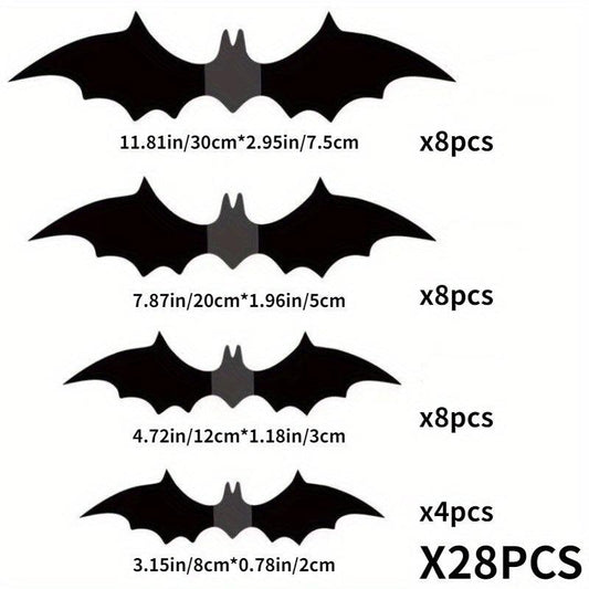 3D Bat Halloween Wall Decoration Terrifying Props 7 Sizes