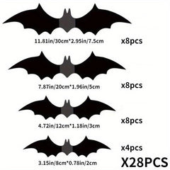 3D Bat Halloween Wall Decoration Terrifying Props 7 Sizes
