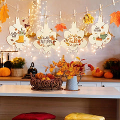 10pcs Thanksgiving Ornaments to Paint DIY Blank Turkey Wood Ornament