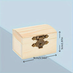 Small Wooden Box With Hinged Lid Paintable Treasure Box