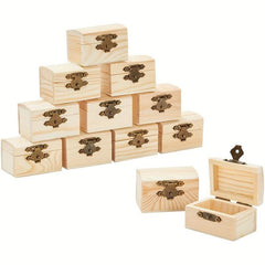 Small Wooden Box With Hinged Lid Paintable Treasure Box