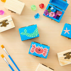 Small Wooden Box With Hinged Lid Paintable Treasure Box