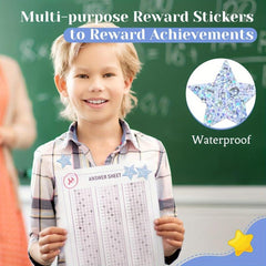 500pcs Holographic Star Stickers 2.54cm Self Adhesive Metallic Glitter Foil