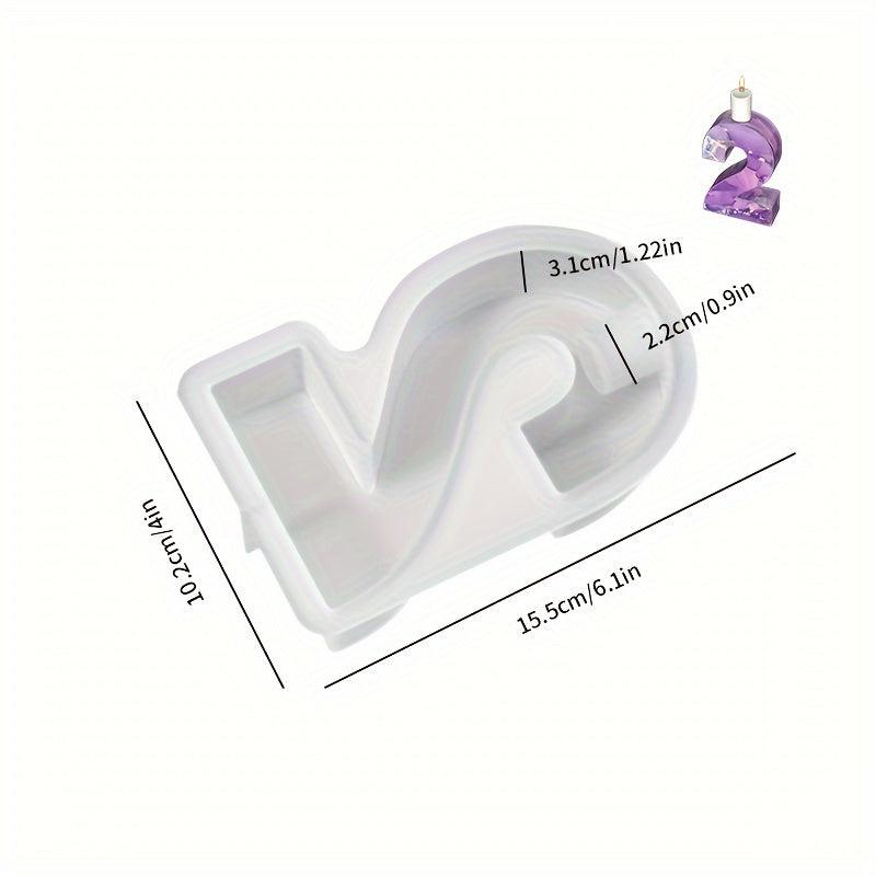 1pc Arabic Number Candlestick Silicone Mold DIY Drop Glue Resin Number 1234