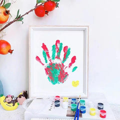 Wooden Photo Frame DIY Couple Handprint Footprint Painting