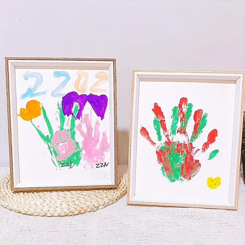 Wooden Photo Frame DIY Couple Handprint Footprint Painting