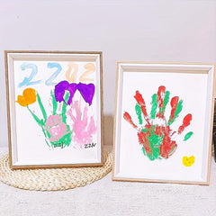 Wooden Photo Frame DIY Couple Handprint Footprint Painting