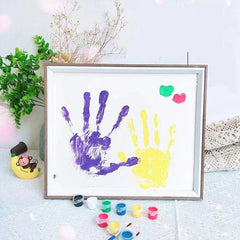 Wooden Photo Frame DIY Couple Handprint Footprint Painting