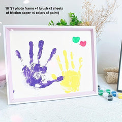 Wooden Photo Frame DIY Couple Handprint Footprint Painting