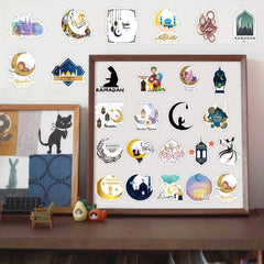 50pcs Ramadan Stickers Eid Party Decorations Supplies