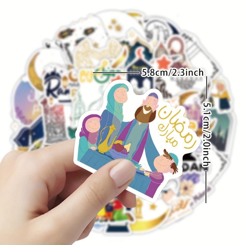 50pcs Ramadan Stickers Eid Party Decorations Supplies