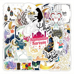 50pcs Ramadan Stickers Eid Party Decorations Supplies