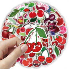 50pcs Cherry Stickers Waterproof Decals For Water Bottles Laptop