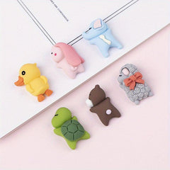 6pcs Resin Animal Tummy DIY Cream Glue Phone Case Patch Sticker
