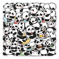 50pcs Cartoon Panda Stickers For Water Cup Laptop Guitar