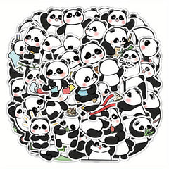 50pcs Cartoon Panda Stickers For Water Cup Laptop Guitar