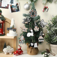 36pcs Gray Christmas Wooden Decorations Party Home Decorations