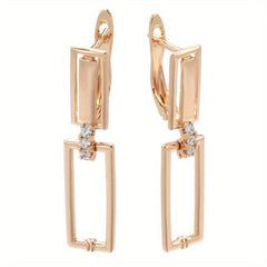 Geometric Zircon Dangle Earrings Vintage Style for Women