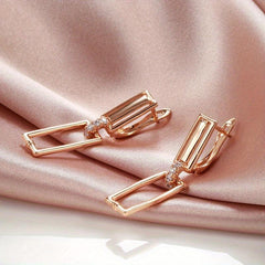 Geometric Zircon Dangle Earrings Vintage Style for Women