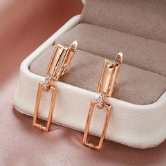 Geometric Zircon Dangle Earrings Vintage Style for Women