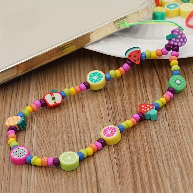 50pcs Soft Clay Beads Mixed Fruit Charm Spacer Beads For DIY Jewelry Random