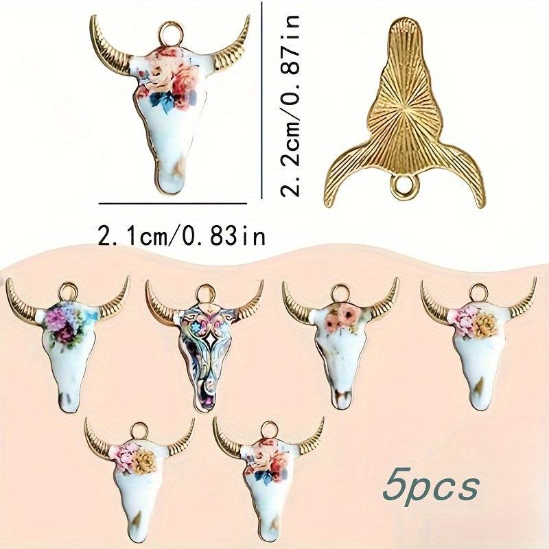 5pcs Animal Metal Pendants for DIY Jewelry