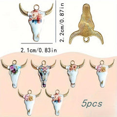 5pcs Animal Metal Pendants for DIY Jewelry