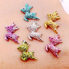 Glitter Resin 3D Mini Deer Figurines - Christmas Applique Nail Art Decor