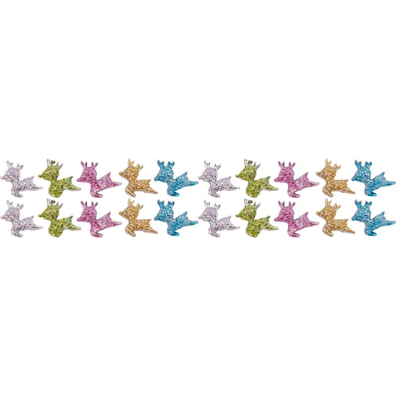 Glitter Resin 3D Mini Deer Figurines - Christmas Applique Nail Art Decor