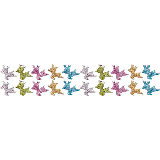 Glitter Resin 3D Mini Deer Figurines - Christmas Applique Nail Art Decor