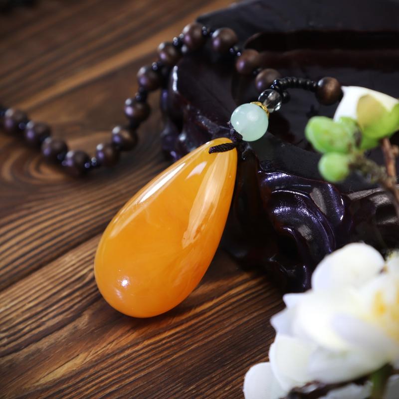 Orange Chalcedony Water Drop Pendant Necklace Boho Accessories