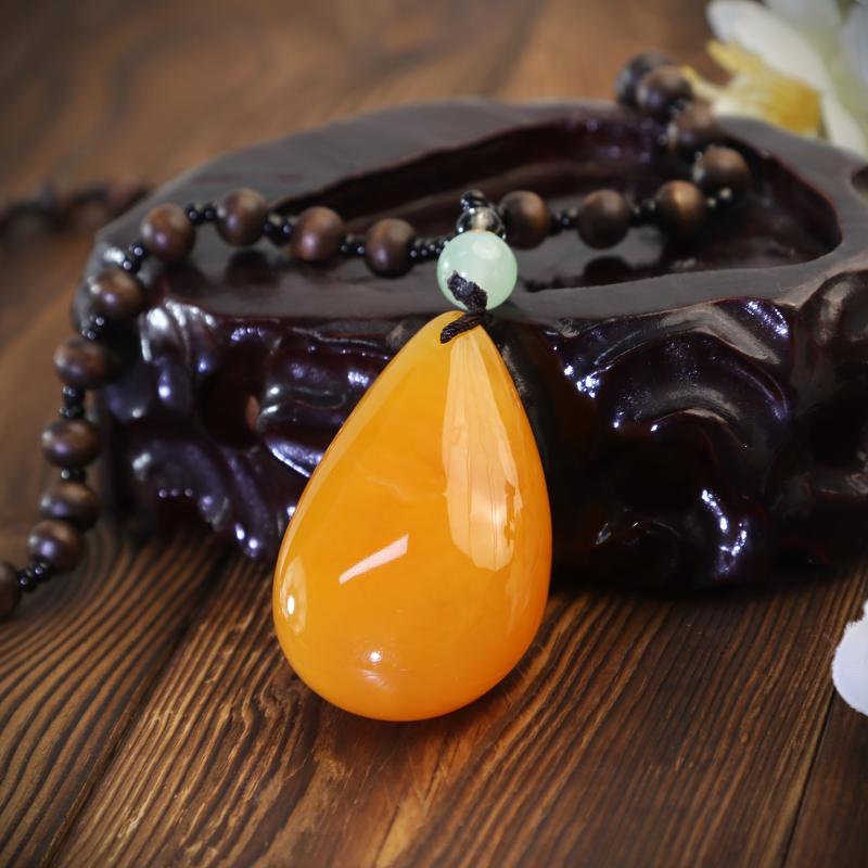 Orange Chalcedony Water Drop Pendant Necklace Boho Accessories