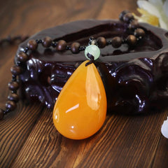 Orange Chalcedony Water Drop Pendant Necklace Boho Accessories