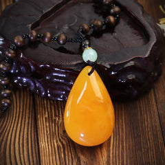 Orange Chalcedony Water Drop Pendant Necklace Boho Accessories