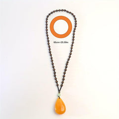 Orange Chalcedony Water Drop Pendant Necklace Boho Accessories