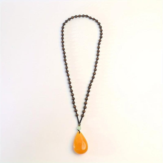 Orange Chalcedony Water Drop Pendant Necklace Boho Accessories