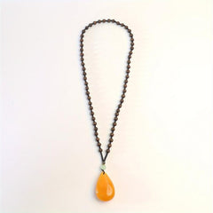 Orange Chalcedony Water Drop Pendant Necklace Boho Accessories