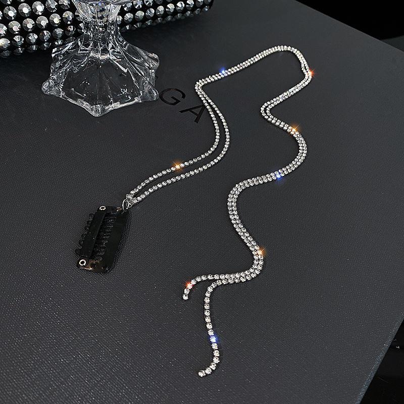 Rhinestone Chain Hair Clip Eye-catching Hair Ornament