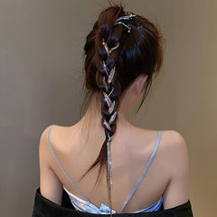 Rhinestone Chain Hair Clip Eye-catching Hair Ornament